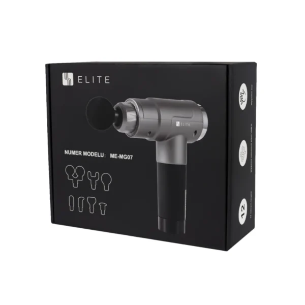 Pistol de masaj ME-MG07 cu 7 capete interschimbabile, gri