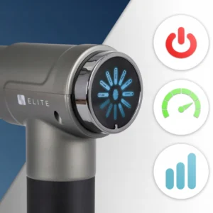 Pistol de masaj ME-MG07 cu 7 capete interschimbabile, gri