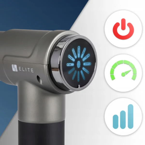 Pistol de masaj ME-MG07 cu 7 capete interschimbabile, gri