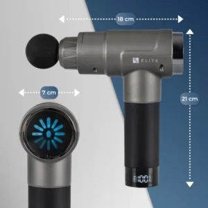 Pistol de masaj ME-MG07 cu 7 capete interschimbabile, gri