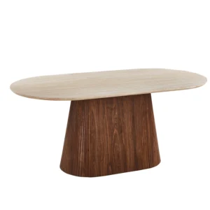 Masa ovală GIANNI 180 cm Travertin/Nuc