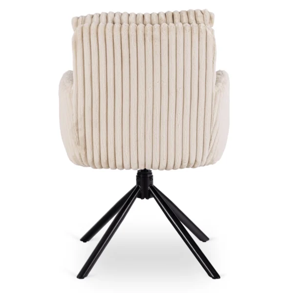 JUNE Scaun pivotant din catifea bej pentru sufragerie