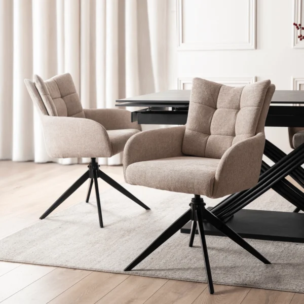 JULY Scaun pivotant bej pentru sufragerie