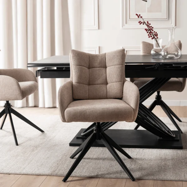 JULY Scaun pivotant bej pentru sufragerie