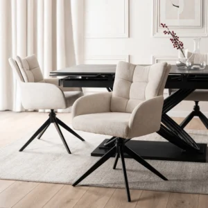 JULY Cream Swivel Lounge Chair — MOBILA