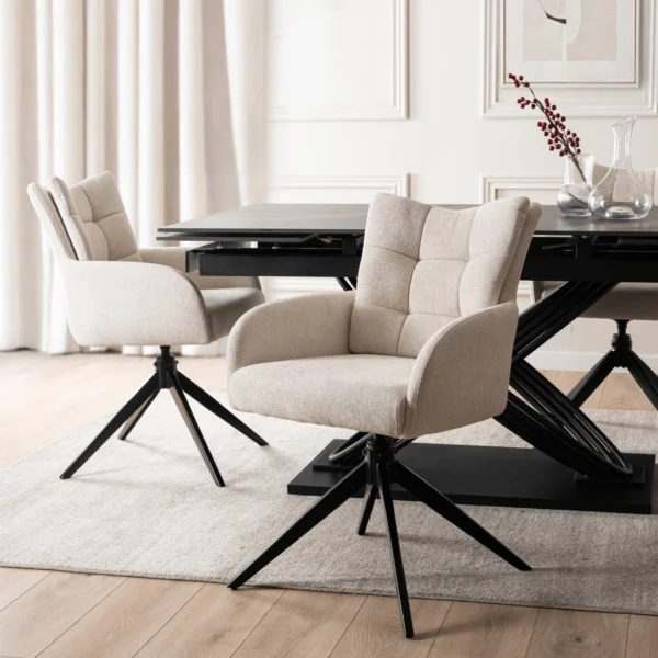 JULY Cream Swivel Lounge Chair — MOBILA