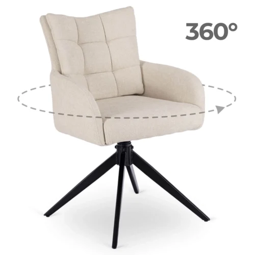 JULY Scaun pivotant din piele pentru sufragerie