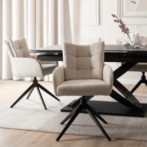 JULY Cream Swivel Lounge Chair — MOBILA