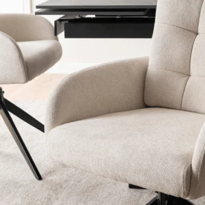 JULY Cream Swivel Lounge Chair — MOBILA