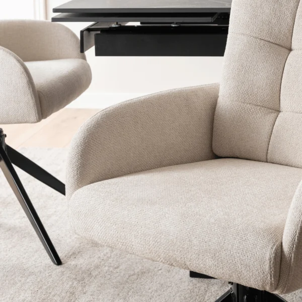 JULY Cream Swivel Lounge Chair — MOBILA