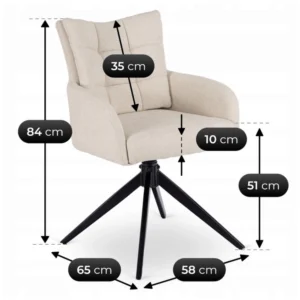 JULY Cream Swivel Lounge Chair — MOBILA