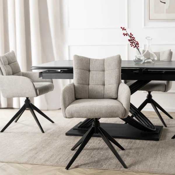 JULY Scaun pivotant gri pentru sufragerie