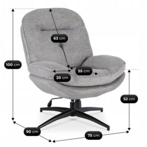 Scaun pivotant MESA, gri