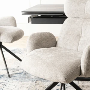 Scaun pivotant ALVARO Grey Boucle pentru sufragerie