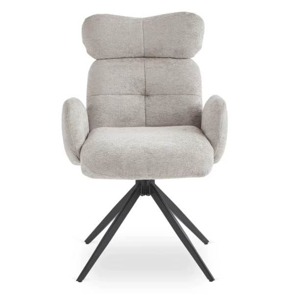 Scaun pivotant ALVARO Grey Boucle pentru sufragerie