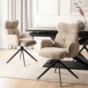 Scaun pivotant ALVARO bej Boucle pentru sufragerie