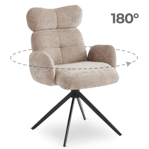 Scaun pivotant ALVARO bej Boucle pentru sufragerie