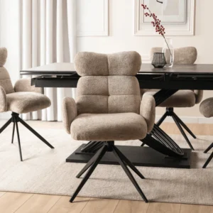 Scaun pivotant ALVARO bej Boucle pentru sufragerie