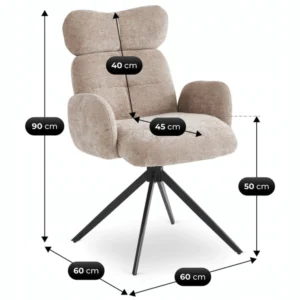 Scaun pivotant ALVARO bej Boucle pentru sufragerie