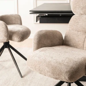 Scaun pivotant ALVARO bej Boucle pentru sufragerie