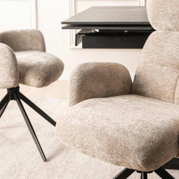Scaun pivotant ALVARO bej Boucle pentru sufragerie