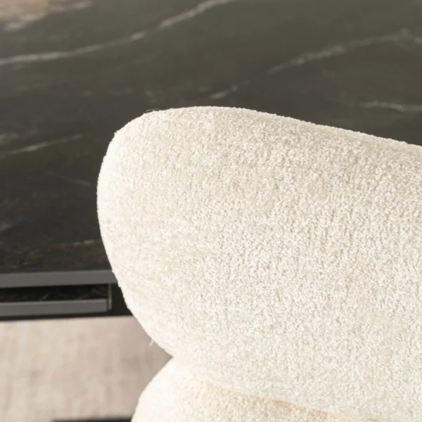 Scaun pivotant ALVARO Cream Boucle pentru sufragerie