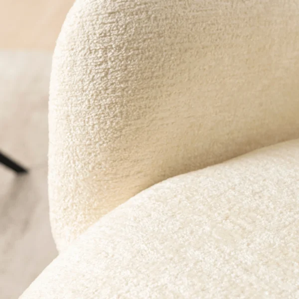 Scaun pivotant ALVARO Cream Boucle pentru sufragerie