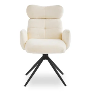 Scaun pivotant ALVARO Cream Boucle pentru sufragerie