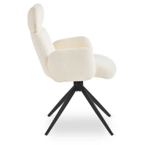 Scaun pivotant ALVARO Cream Boucle pentru sufragerie