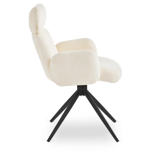 Scaun pivotant ALVARO Cream Boucle pentru sufragerie