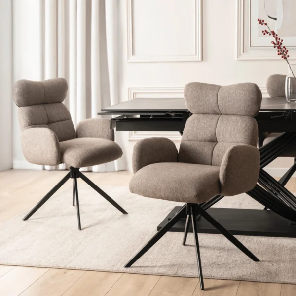 Scaun pivotant ALVARO Brown pentru sufragerie