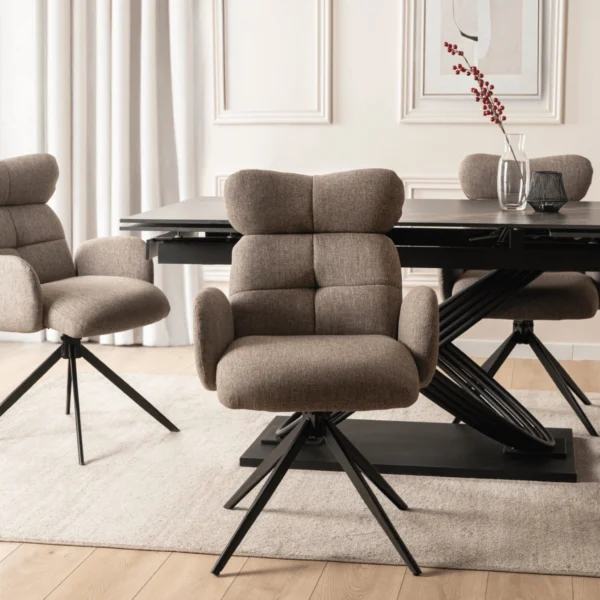 Scaun pivotant ALVARO Brown pentru sufragerie