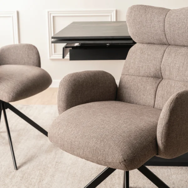 Scaun pivotant ALVARO Brown pentru sufragerie