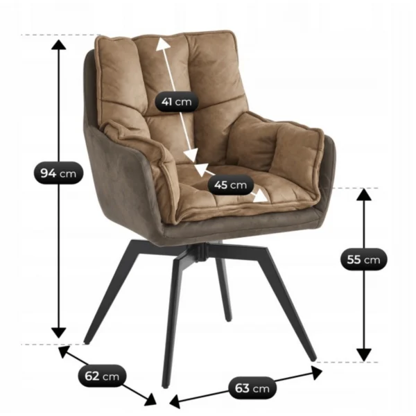 Scaun pivotant ISLA maro