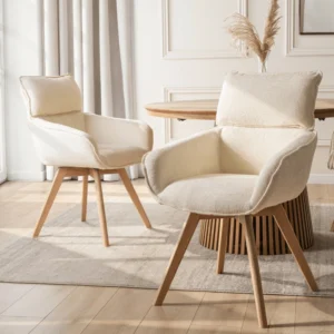 Scaun pivotant DIAS Cream Boucle