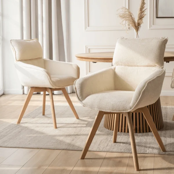 Scaun pivotant DIAS Cream Boucle