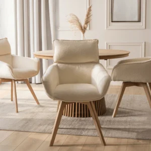 Scaun pivotant DIAS Cream Boucle