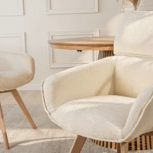 Scaun pivotant DIAS Cream Boucle