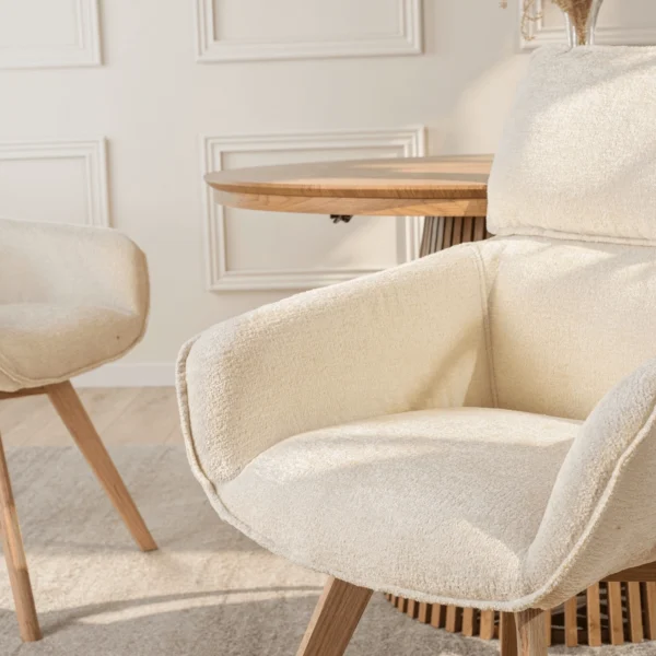 Scaun pivotant DIAS Cream Boucle