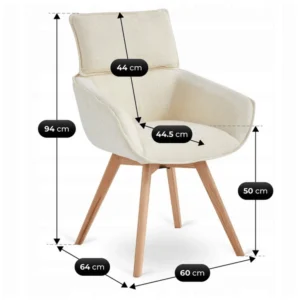 Scaun pivotant DIAS Cream Boucle