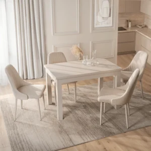 Masa SKUBI extensibilă 120-160 cm, culoare cașmir