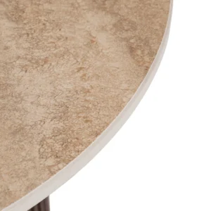 ALMERIA masă 50 cm Travertin/nuc — Măsuțe rotunde