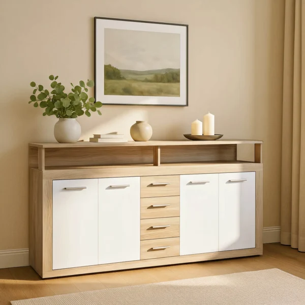 product-14760-0-1 Comodă de 190 cm BLAGO Sonoma Oak/White — Comode