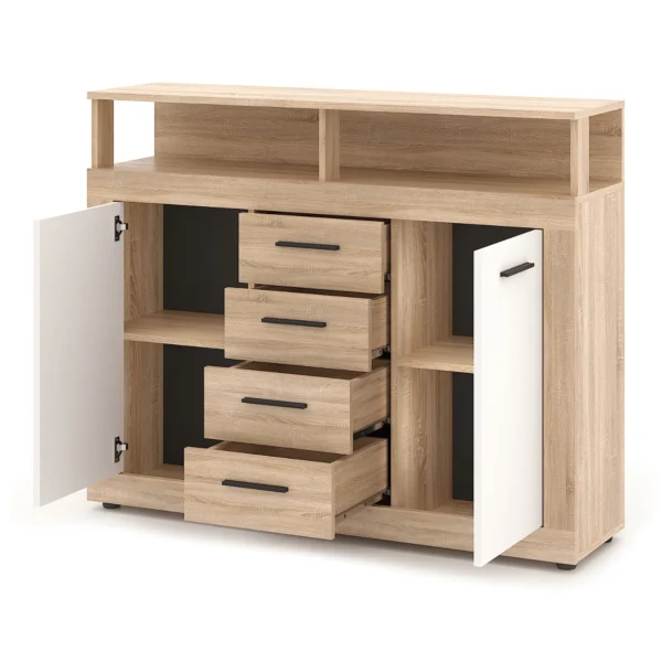 product-14761-1 Comodă BLAGO MIDI B 119,5 cm Stejar Sonoma / alb — Comode