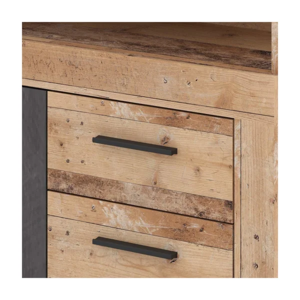 product-14763-1 Comoda BLAGO MIDI A 119,6 cm stejar brut/negru — Comode