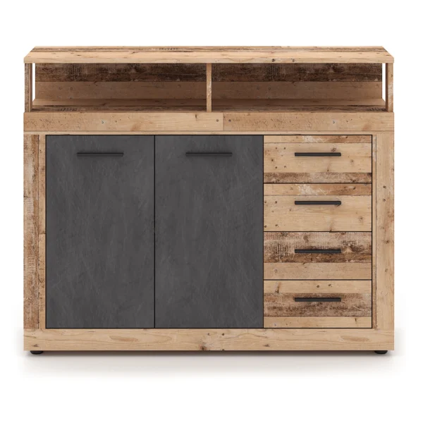 product-14763-3 Comoda BLAGO MIDI A 119,6 cm stejar brut/negru — Comode