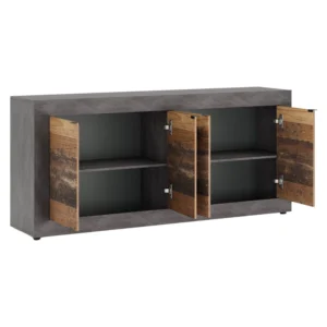 product-14764-1 Comodă cu sertare BLAGO 180 cm stejar închis/negru — Comode