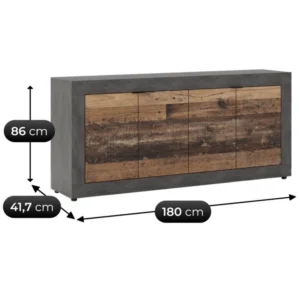 product-14764-4 Comodă cu sertare BLAGO 180 cm stejar închis/negru — Comode