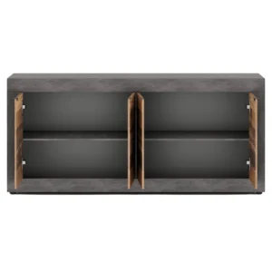 Comodă BLAGO 180 cm stejar brut/negru — Comode