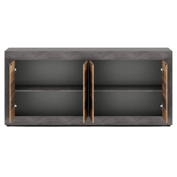 Comodă BLAGO 180 cm stejar brut/negru — Comode
